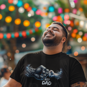 man smiling wearing a black shirt