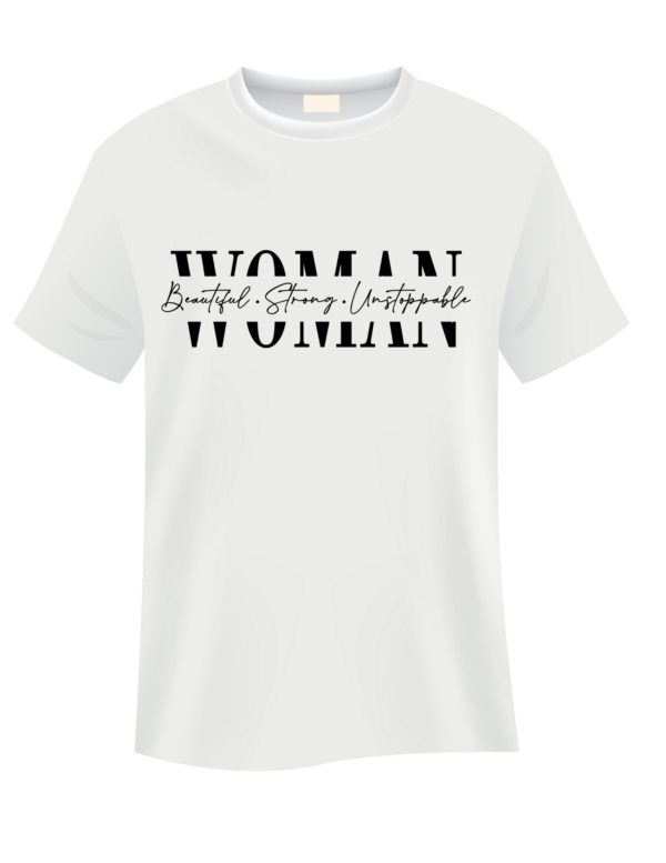White tee- Unstoppable text